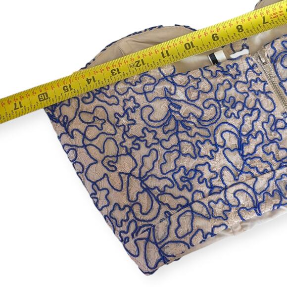 TOPSHOP Blue Soutache Lace Co-Ord Set Strapless illusion skirt bandeau - Picture 11 of 14